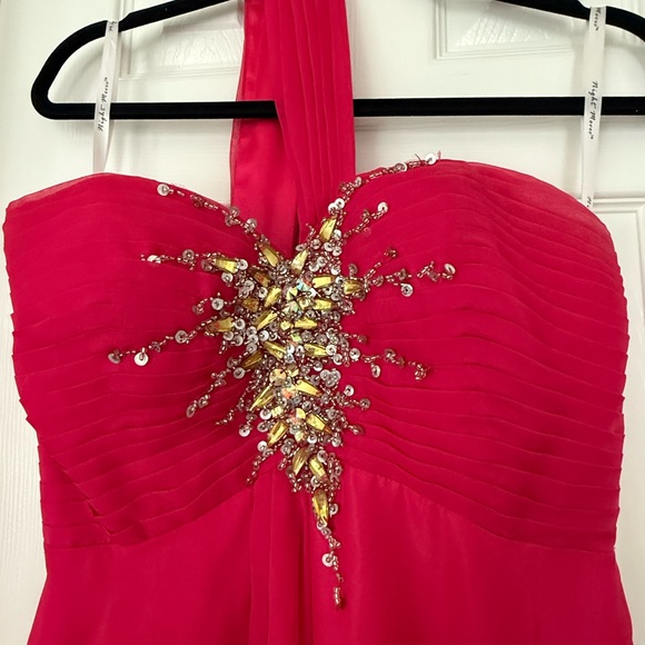 Stunning Pink Strapless Gown withGold Embellishment - Picture 2 of 8